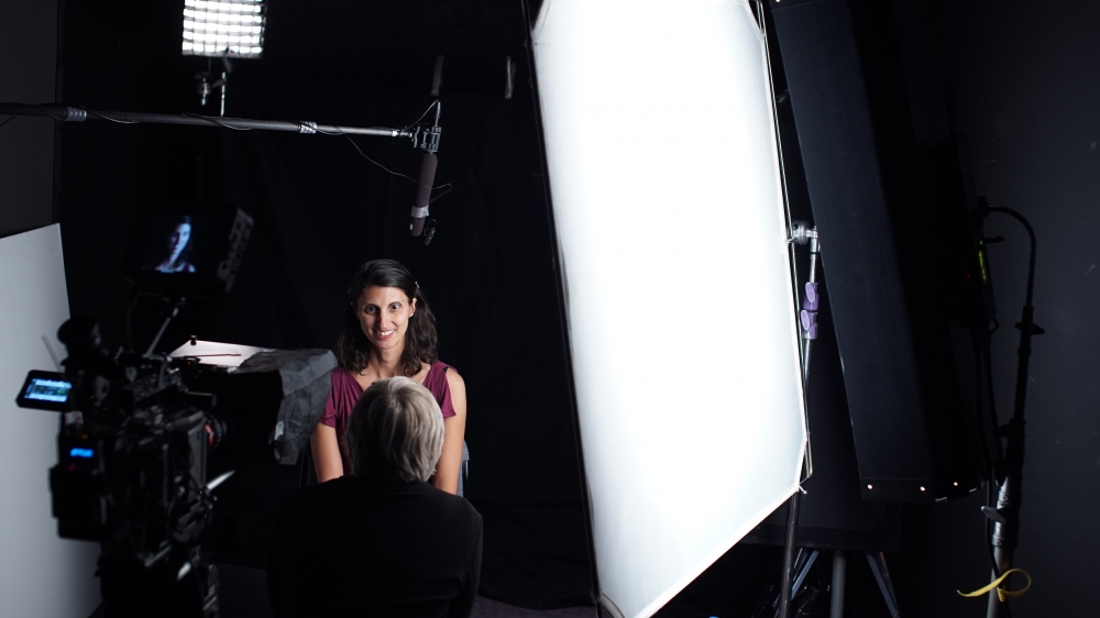 Sandrine Thomas in the interview seat